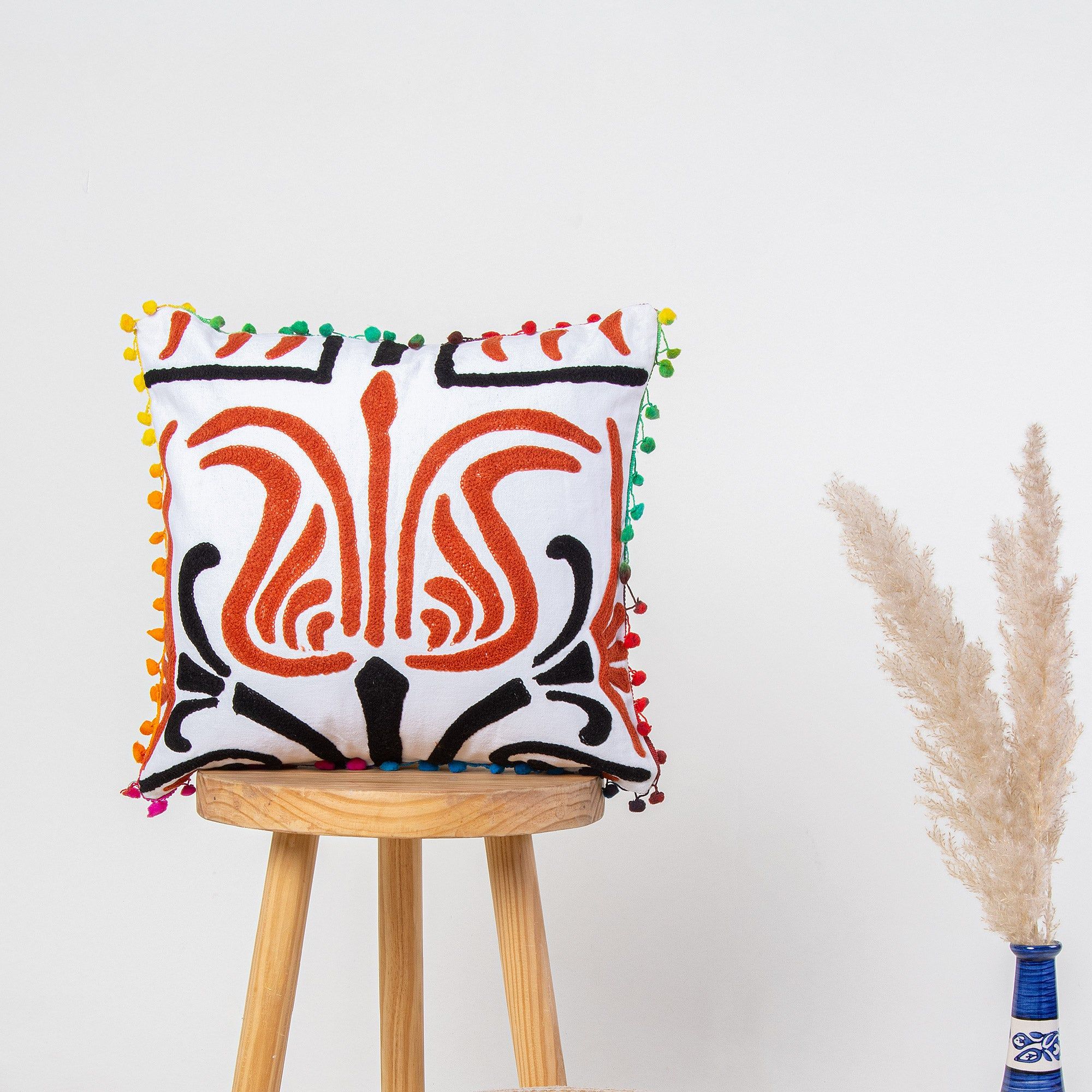 Cotton Hand Work Embroidered Cushion Covers